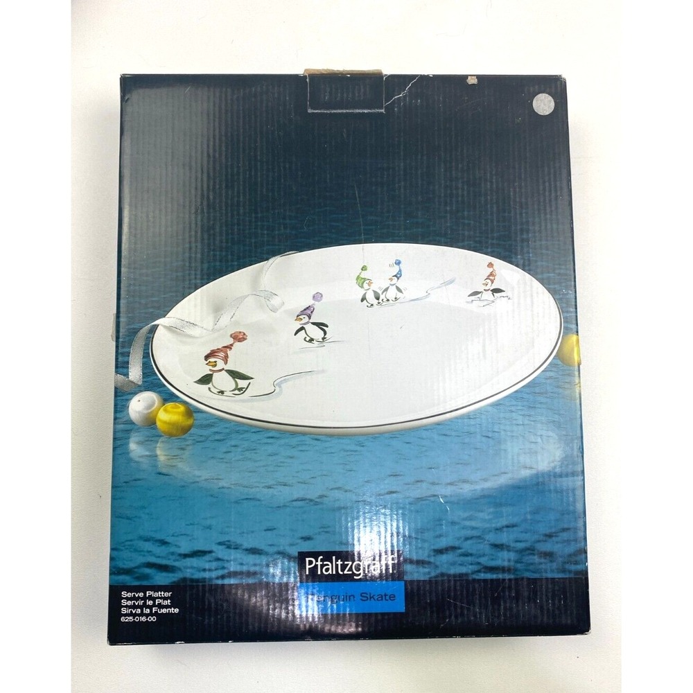 Pfaltzgraff Penguin Skate Serving Platter #325-016-00 with Box